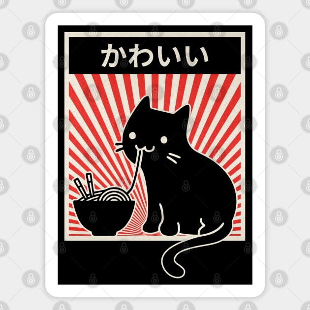 Ramen Cat Magnet by Indiecate